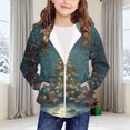 thumbnail image 1 of AUNVITO Christmas Print Hooded Zip-Up Hoodie with Pockets Long Sleeve Sportswear for Boys & Girls 4-12Y Casual Winter Outerwear, 1 of 6