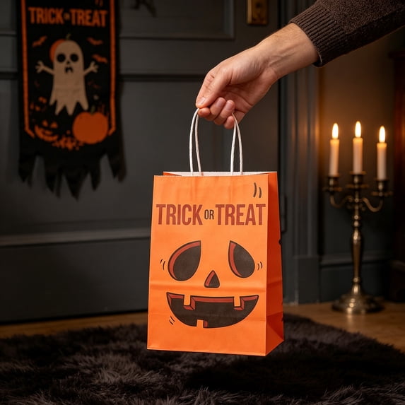 AUNVITO Clearance 12 Pcs Halloween Theme Treat Bags Party Gift Bags for Candy Snacks Favors Goodie Goody Bags Holiday Spooky Decor Supplies