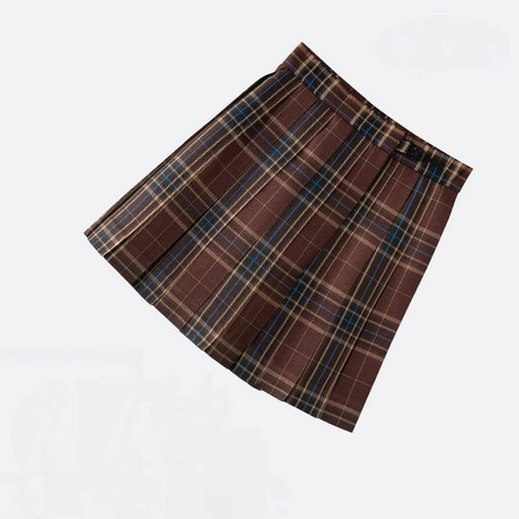 AUNVITO Clearance Children's Solid Color Tight Short Skirt Four Season Pleated Skirt Girls' Performance Half Skirt Uniform Checkered Skirt