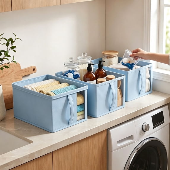 AUNVITO Clearance Foldable Clothes Storage Box with Steel Frame, Large ...