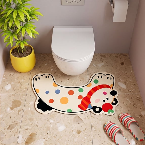 Watering Mat AUNVITO Clearance U Shape Bathroom Rug, Cartoon Animal Contour Toilet ...
