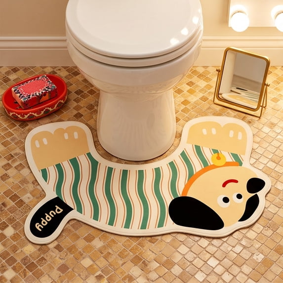Watering Mat AUNVITO Clearance U Shape Bathroom Rug, Cartoon Animal Contour Toilet ...