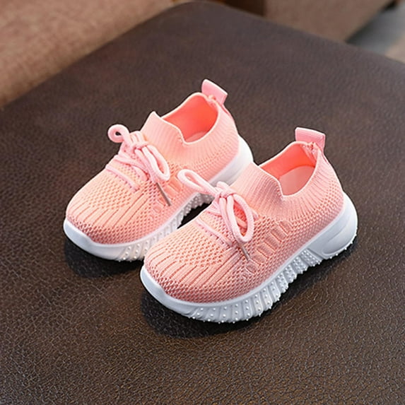 AUNVITO Clearance children's shoes Solid color breathable student shoes trend men and girls flying woven shoes casual shoes