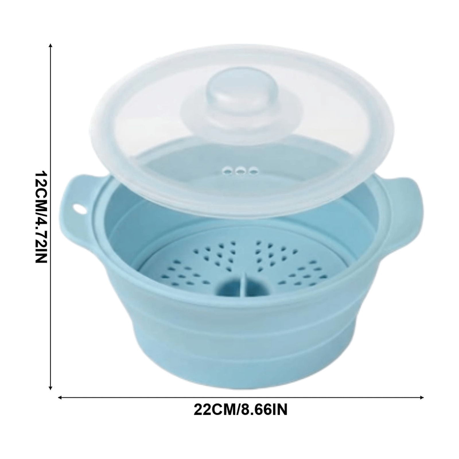 AUNVITO Collapsible Silicone Steamer Pot Foldable Strainer Basket with ...