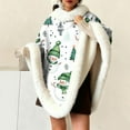 thumbnail image 1 of AUNVITO Cozy Christmas Print Fleece Shawl with Thick Faux Fur Collar Women's Warm Homewear Sleeveless Winter Wrap, 1 of 6