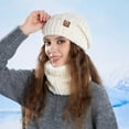 thumbnail image 1 of AUNVITO Cozy Knitted Earmuffs Hat & Scarf Set with Adjustable Fit Unisex Winter Warm Beanie for Women and Men, 1 of 4