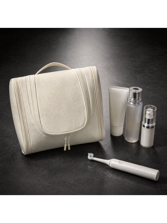 Double Open Travel Makeup Bag Large Capacity Waterproof Storage Pouch Portable Handheld Cosmetic Organizer for Women Girls Daily Use
