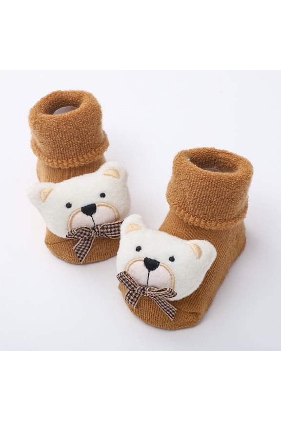 Fashion Baby Knitted Socks with Woolen Hoop Middle Tube Floor Socks Cute Baby Walking Socks