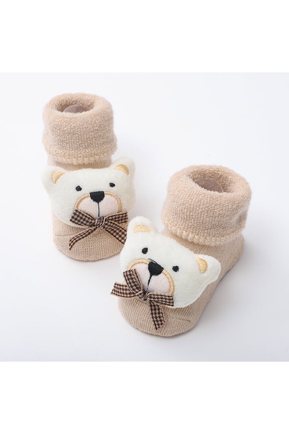 Fashion Baby Knitted Socks with Woolen Hoop Middle Tube Floor Socks Cute Baby Walking Socks