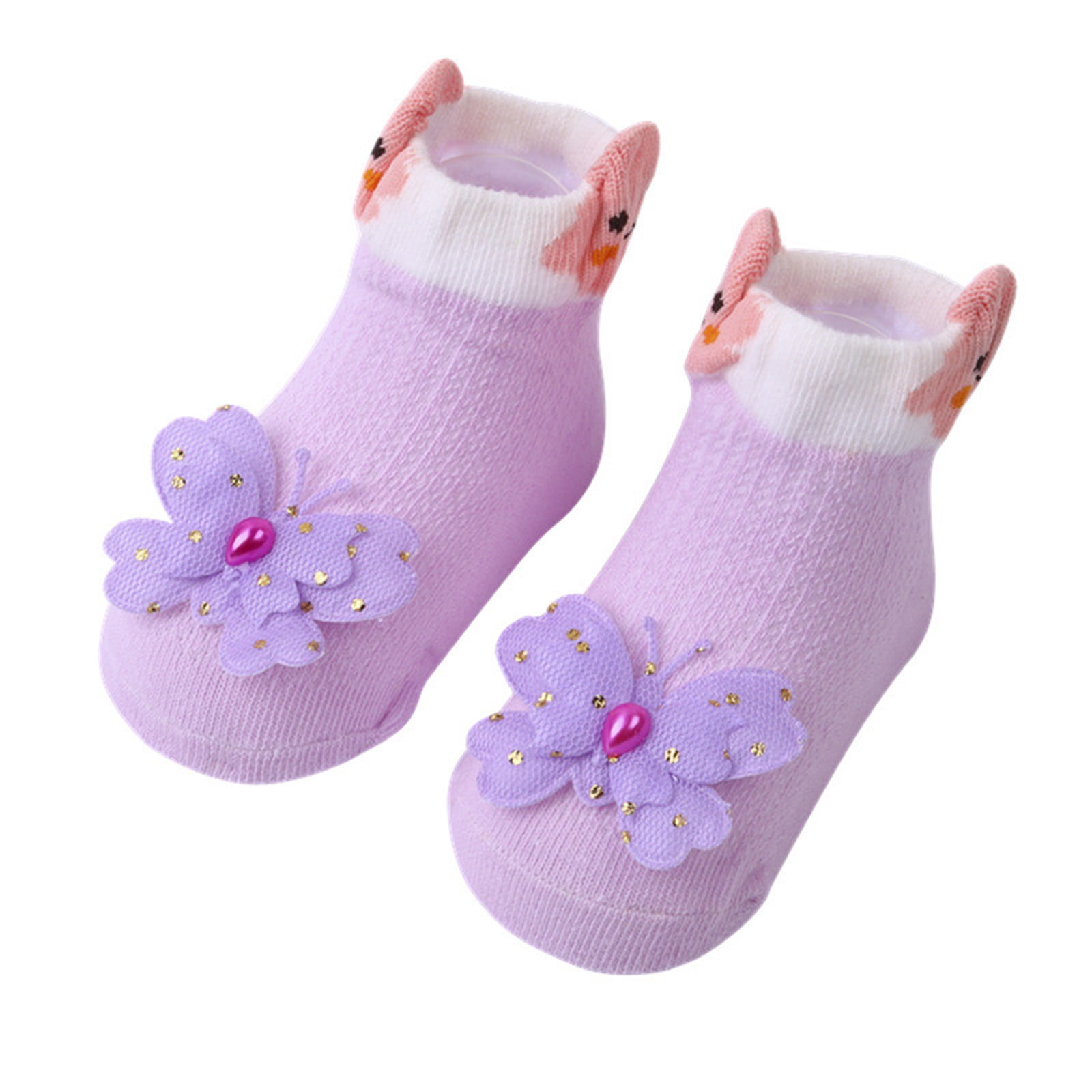AUNVITO Fashion Baby Printed Walking Shoes Socks Soft Learning Walking ...