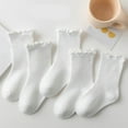 thumbnail image 1 of AUNVITO Fashion Girl's5PC Stacked Socks Cotton Mid Tube Socks Baby Socks Children's Socks, 1 of 3