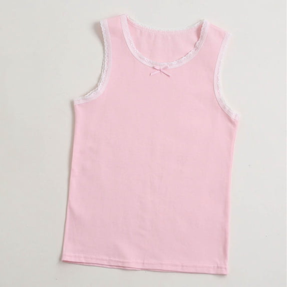 AUNVITO Fashion Girls Children Inner Layer Summer Children T-shirt Base Shirt Top Round-Neck Camisoles