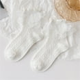 thumbnail image 1 of AUNVITO Fashion Girls' Solid Color Lace Lace Cotton Socks Spring Summer Winter Thick Socks Little Girls' Dance Socks Princess Socks, 1 of 3