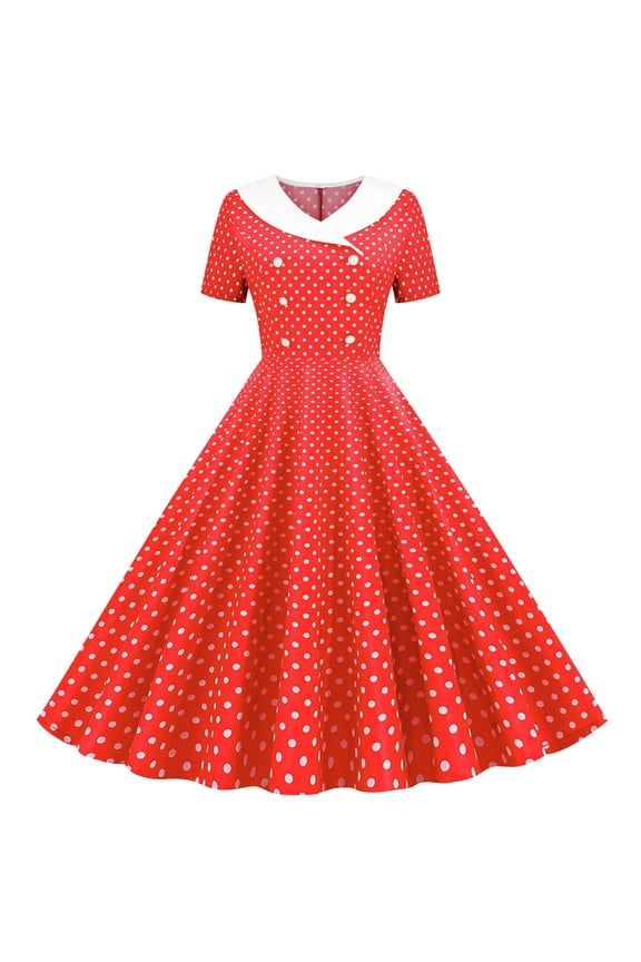Girl's 1950s Vintage Audrey Hepburn Style Cocktail Swing Dresses