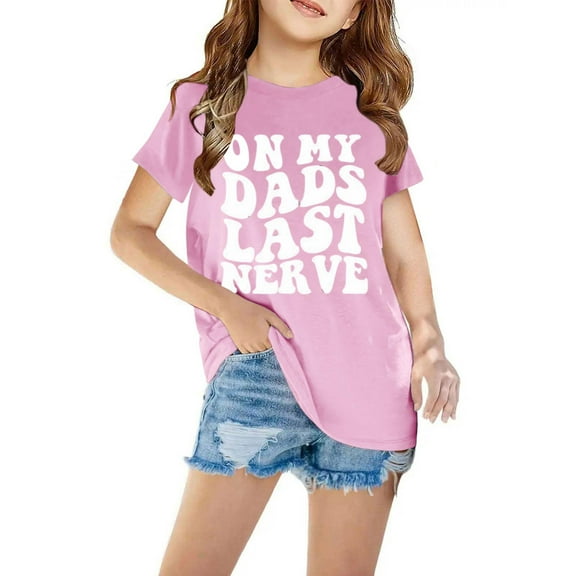 AUNVITO Girl's Tops Shirts for Kids Short Sleeve Graphic T-Shirt Round Neck Crop Top for 3-14 Years Girls and Boy T-Shirt Tee