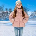thumbnail image 1 of AUNVITO Girls 2-12Y Thickened Fleece-Lined Hooded Puffer Coat with Zipper Front Pockets Casual Warm Winter Jacket, 1 of 5
