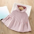 thumbnail image 1 of AUNVITO Girls 2-12Y Warm Acrylic Knit Cape Poncho Hooded Sweater Coat Solid Color Loose Fit Casual Fall Winter, 1 of 3