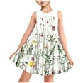 thumbnail image 1 of AUNVITO Girls Allover Print Round Neck Sleeveless Dress with Pockets Casual Summer Fashion, 1 of 7