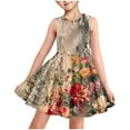 thumbnail image 1 of AUNVITO Girls Allover Print Round Neck Sleeveless Dress with Pockets Casual Summer Fashion, 1 of 7