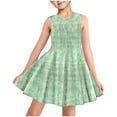 thumbnail image 1 of AUNVITO Girls Allover Print Round Neck Sleeveless Dress with Pockets Casual Summer Fashion, 1 of 7
