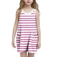 thumbnail image 1 of AUNVITO Girls Backless Sleeveless Stripped Strappy Dress with Pockets, 1 of 5