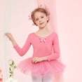 thumbnail image 1 of AUNVITO Girls Ballet Leotard with Tutu 2-13Y Stretch Cotton Long Sleeve Dance Outfit for Practice & Performance, 1 of 4