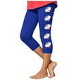thumbnail image 1 of AUNVITO Girls Baseball Print Yoga Capri Pants Sporty Casual Athletic Leisure Stretchy Comfy Capris, 1 of 4