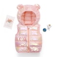 thumbnail image 1 of AUNVITO Girls & Boys 1-6Y Shiny Cotton Hooded Vest Sleeveless Solid Color Short Casual Outerwear Fall Winter, 1 of 9