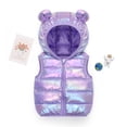 thumbnail image 1 of AUNVITO Girls & Boys 1-6Y Shiny Cotton Hooded Vest Sleeveless Solid Color Short Casual Outerwear Fall Winter, 1 of 8
