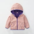 thumbnail image 1 of AUNVITO Girls & Boys Fleece Hooded Jacket with Concealed Pockets, 2-12Y Soft Cozy Lightweight Warmth Casual Outdoor Unisex Design, 1 of 9