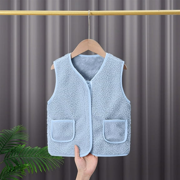 AUNVITO Girls Boys Thermal Vest Fleece-Lined Winter Warmth Heavyweight Lightweight Design 6M-13Y Casual Wear for Outdoor Play