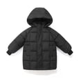 thumbnail image 1 of AUNVITO Girls & Boys Winter Puffer Coat Hooded Mid-Length Matte Nylon Insulated Jacket for 2-12Y, 1 of 9