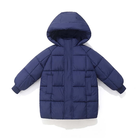 AUNVITO Girls & Boys Winter Puffer Coat Hooded Mid-Length Matte Nylon Insulated Jacket for 2-12Y