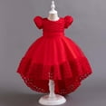 thumbnail image 1 of AUNVITO Girls Dresses Children Rose Flower Train Skirt Cake Princess Dress Girl Bowknot Puffy Gown Dress, 1 of 5