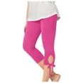 thumbnail image 1 of AUNVITO Girls' Fashion Yoga Pants, Solid Color Hollow-out Crop Capri, 2-13 Years, 1 of 7