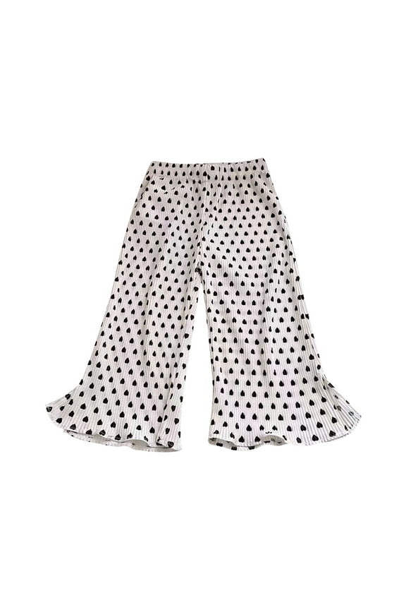 Girls Flared Wide Leg Pants Lightweight Split Hem Mosquito-Proof Casual Summer Print Vintage Y2k