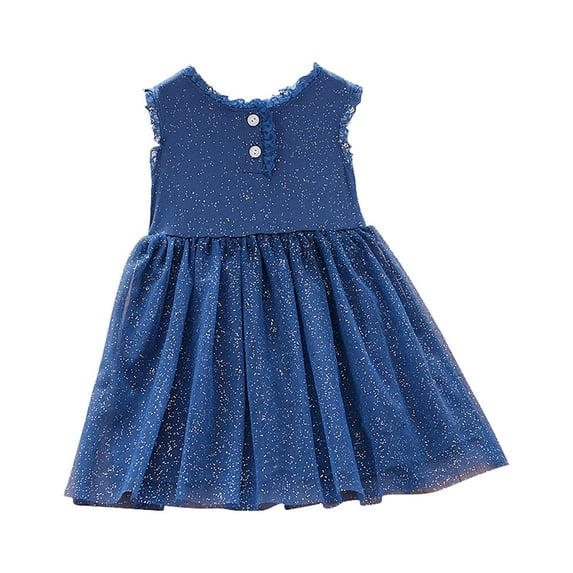 AUNVITO Girls Floral Princess Dress Sleeveless Round Neck Cute Fashionable Summer Casual Party Wear