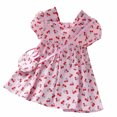 thumbnail image 1 of AUNVITO Girls Floral Print Princess Dress Sleeveless Round Neck Party Dress With Handbag Cute Summer Outfit, 1 of 8