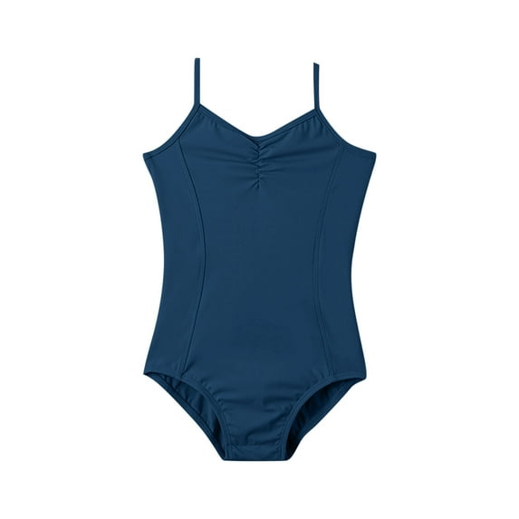 AUNVITO Girls High Elastic Ballet Leotard Backless Spaghetti Strap Gymnastics Romper Shorts Solid Color Dance Outfit