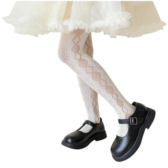 AUNVITO Girls Hollow Out Mesh Tights Summer Breathable Lace Stockings 0-13Years