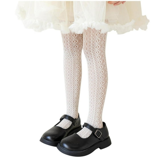 AUNVITO Girls Hollow Out Mesh Tights Summer Breathable Lace Stockings 0-13Years