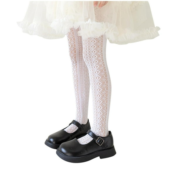 AUNVITO Girls Hollow Out Mesh Tights Summer Breathable Lace Stockings 0-13Years