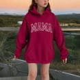 thumbnail image 1 of AUNVITO Girls Hooded Sweatshirt Letter Print Long Sleeve Casual Pullover with Pockets Urban-Style Streetwear, 1 of 4