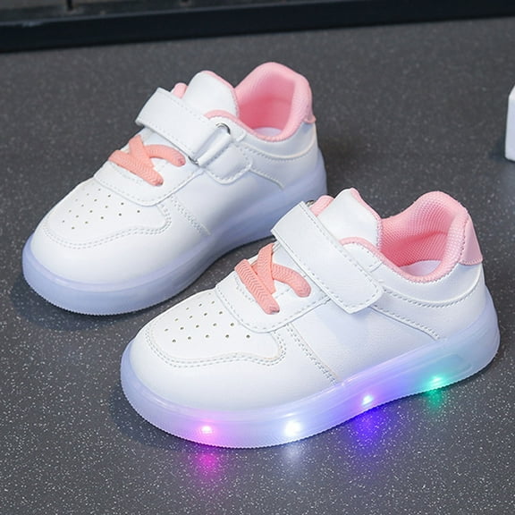 AUNVITO Girls Lightweight Glow Sneakers 1-11Y Jelly Casual Shoes Abrasion-Resistant Non-Slip Sole Fall Winter Girls Shoes