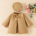 thumbnail image 1 of AUNVITO Girls Outfit 2-Piece Set Solid Color Bow Thickened Hooded Long Sleeve Coat & Shirt Set Fall Winter Cozy Style, 1 of 7