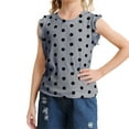 thumbnail image 1 of AUNVITO Girls Polka Dot Print Sleeveless Round Neck Tank Top Casual Fashion, 1 of 5