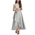 thumbnail image 1 of AUNVITO Girls Satin Performance Dress Elegant Sleeveless Round Neck Long Dress for Piano Recital Formal Event, 1 of 5