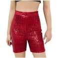 thumbnail image 1 of AUNVITO Girls Sequins Summer Shorts Elastic Waist Loose Sparkly Glitter Party Shorts for Kids, 1 of 3