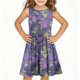 thumbnail image 1 of AUNVITO Girls Sleeveless Dress Round Neck Tank Casual Summer Print Dress, 1 of 6
