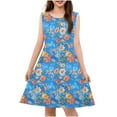 thumbnail image 1 of AUNVITO Girls Sleeveless Floral Print Tank Dress Simple Design Casual Summer Bohemian Style, 1 of 7